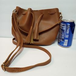  Leather Bucket Crossbody  Tassel Bag