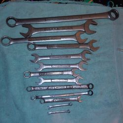 Craftsman 12 Piece Wrenches From 1" Down To 5/32". 