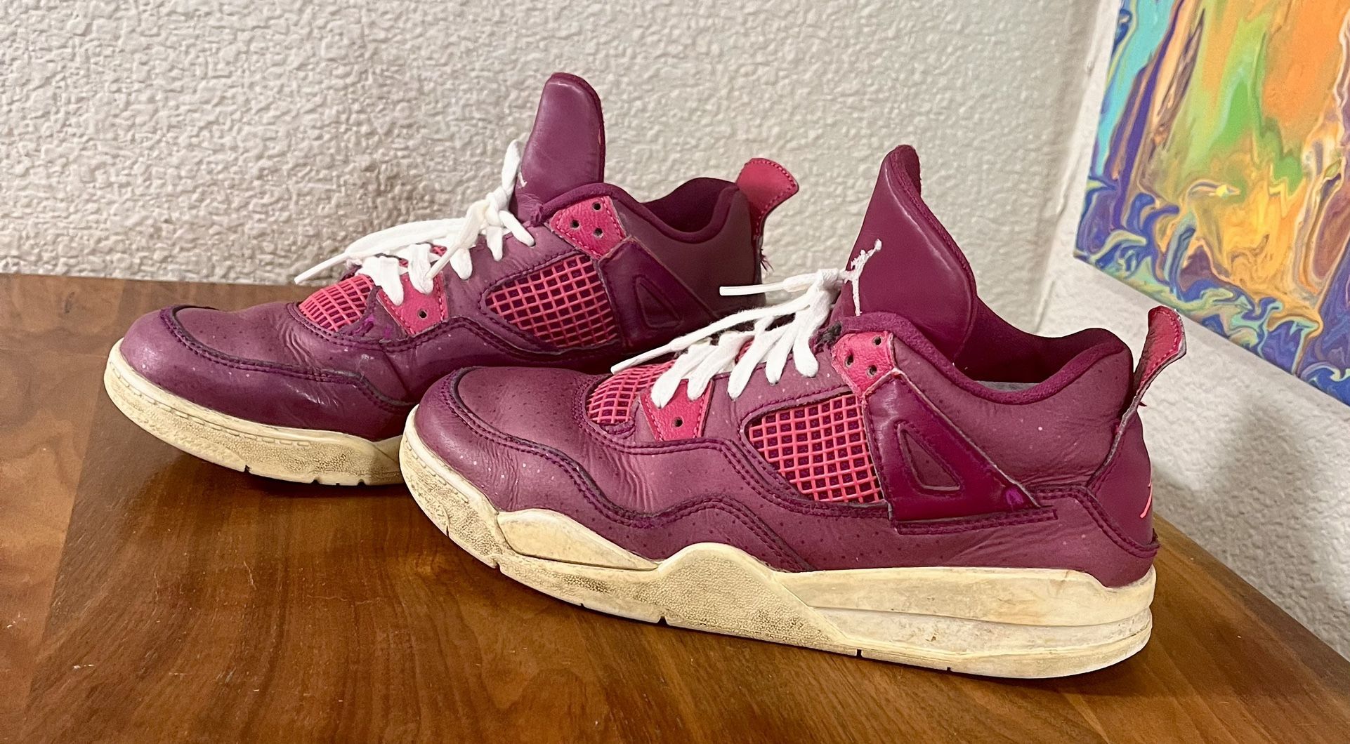 Air Jordan 4s "Valentine's Day" Retro 4 Kids Shoes Size 3 Youth!