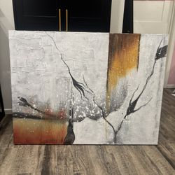 Artwork Piece (White, Black, Orange And Red)