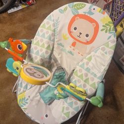 Cute Baby Bouncer That Vibrates And Buckles. Good Condition 