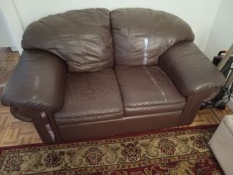 Arizona leather brown love seat