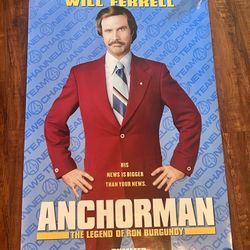 2004 Anchorman The Legend Of Ron Burgandy Original 27x40 Comedy Movie Poster
