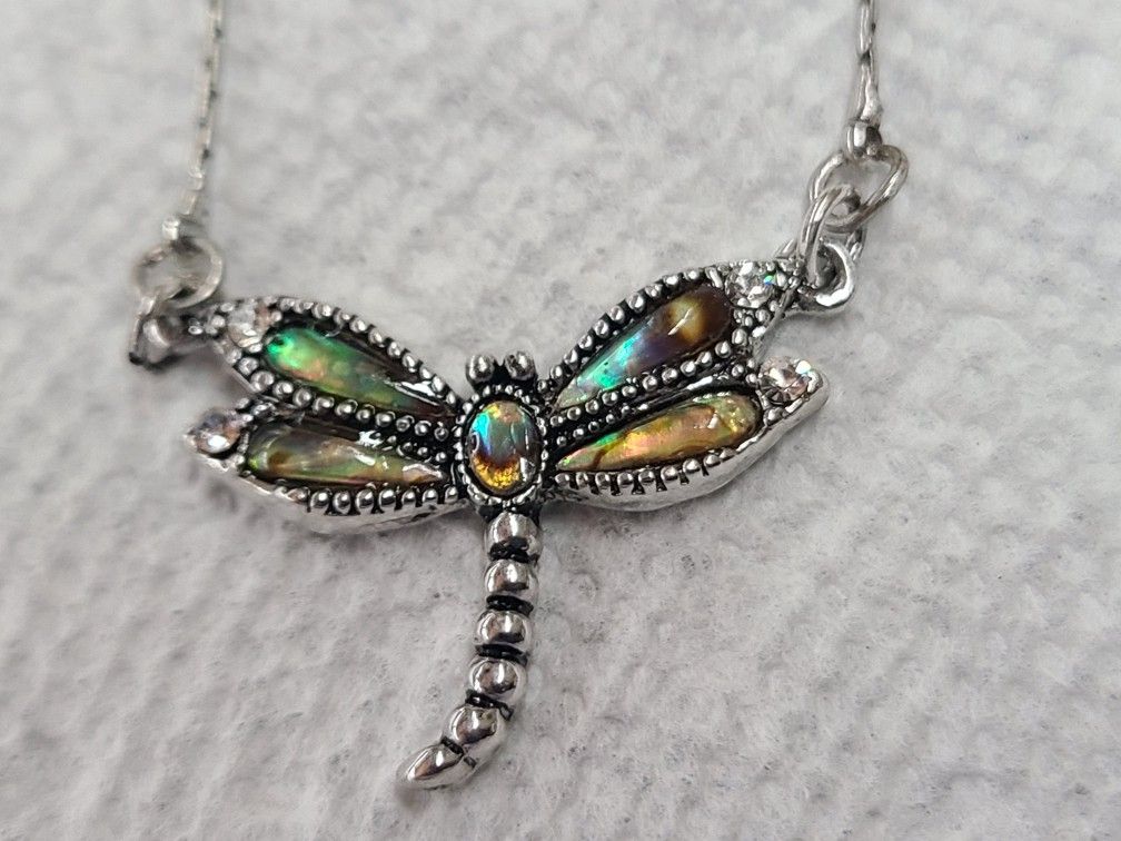 MARCASITE DESIGNER RARE ABALONE DRAGONFLY