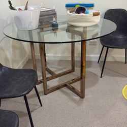 Dining Table CB2 Glass Top 