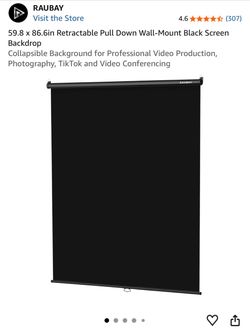 RAUBAY Retractable Pull Down Black Backdrop