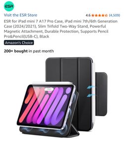 ESR for iPad mini 7 A17 Pro Case, iPad mini 7th/6th Generation Case (2024/2021), Slim Trifold Two-Way Stand, Powerful Magnetic Attachment, Durable Pro