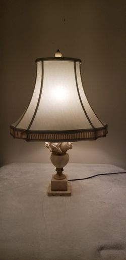 Vintage Alabaster Lamp & Shade
