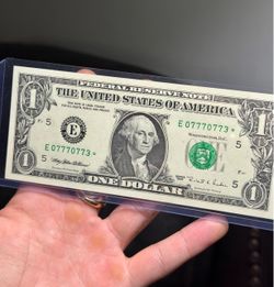 Rare 👏!! 1995 $1 Star Note – E0(contact info removed)★ – 7-Heavy Trinary Fancy Serial !