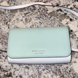 KATE SPADE PASTEL GREEN/WHITE CROSSBODY BAG