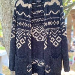 Shyanne Women's size S Western Barn Sweater Duster Long Cardigan Black