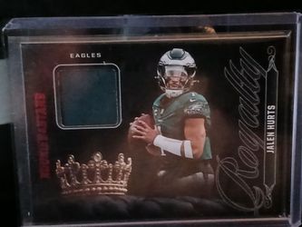 2025 panini rookie and Starz Jalen Hurst memorabilia patch Royalty