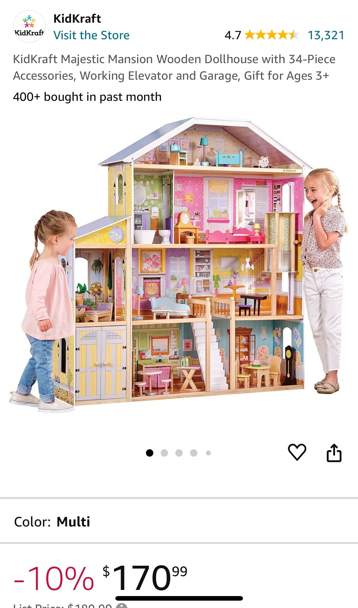 CQT.CQ 4+×2 CQC+×2 Dollhouse Assembly Kidkraft Majestic Mansion Dollhouse 65252