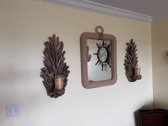 Rope Mirror with candle holders