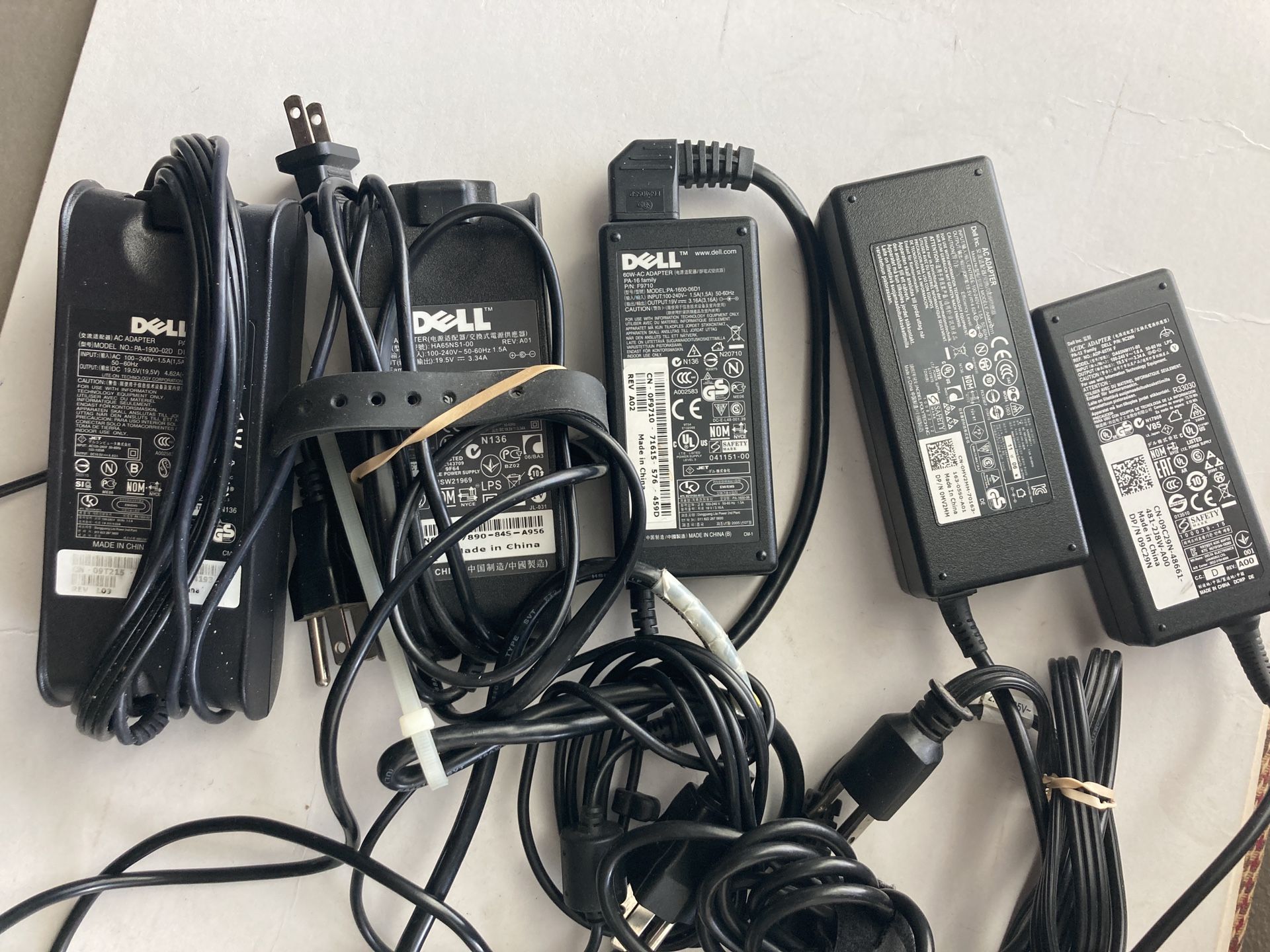 Genuine Dell AC adapters. Imput:100-240V. -Each $16