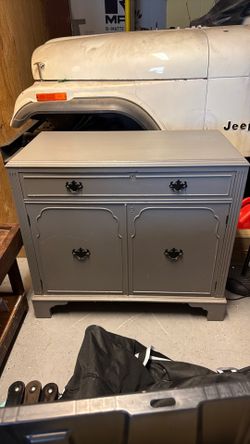 Grey wood cabinet