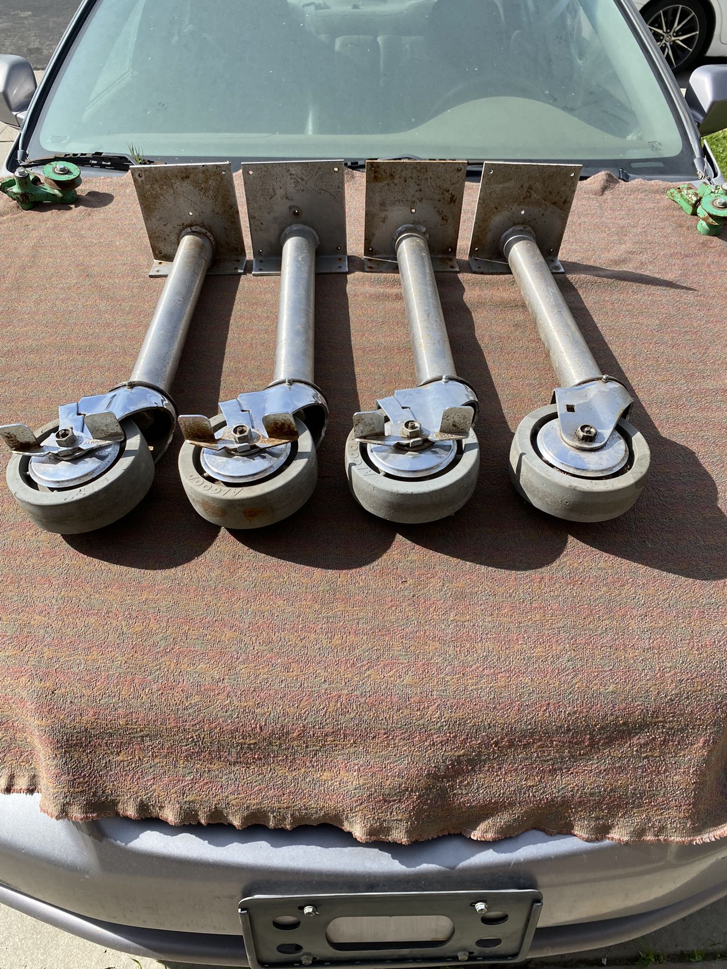 Stainless Steel Legs With Casters. 24” High