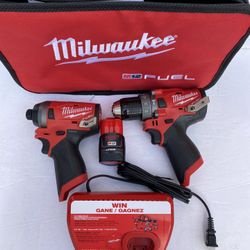 MILWAUKEE M12 FUEL HAMMER DRILL SET ( 1 Battery  + Charger + Carrying Bag  )