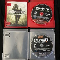 PS3 PlayStation 3 Game Bundle Call Of Duty 4 Modern Warfare & Black Ops 3
