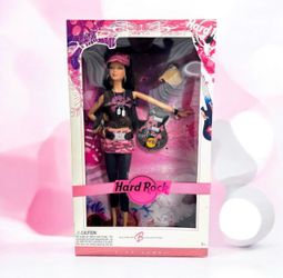 2007 Barbie Hard Rock Cafe Pink Label Doll Mattel Guitar Collectors - Doll NRFB
