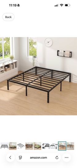 Queen Size Metal Bed Frame - Black