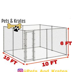 NEW! 10ft x 10ft x 6 ft  Chain Link Boxed Dog Kennel