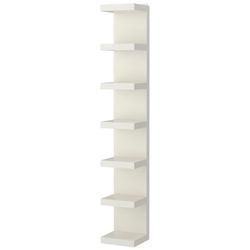 Two pieces wall shelf unit, white, 11 3/4x74 3/4 "