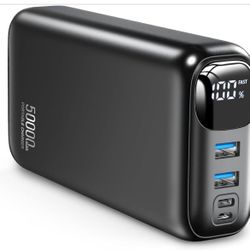 New-Portable Charger 50000mAh Power Bank - 22.5W Fast Charging External Battery Pack,USB-C Portable Phone Charger for iPhone 17/16/15/14/13 Pro Androi