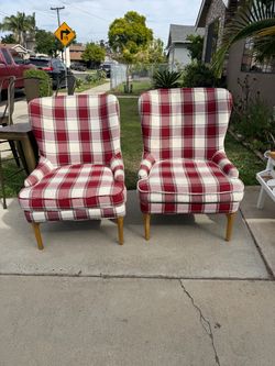 Pair of Vintage Plaid Armchairs