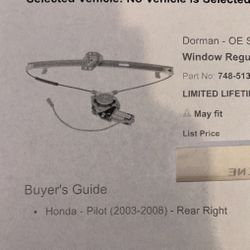 Honda Pilot Window Motor