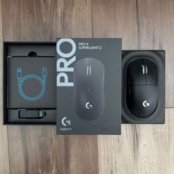 Logitech G PRO X Superlight 2 Wireless Gaming Mouse, Black w/ Corepad Skates