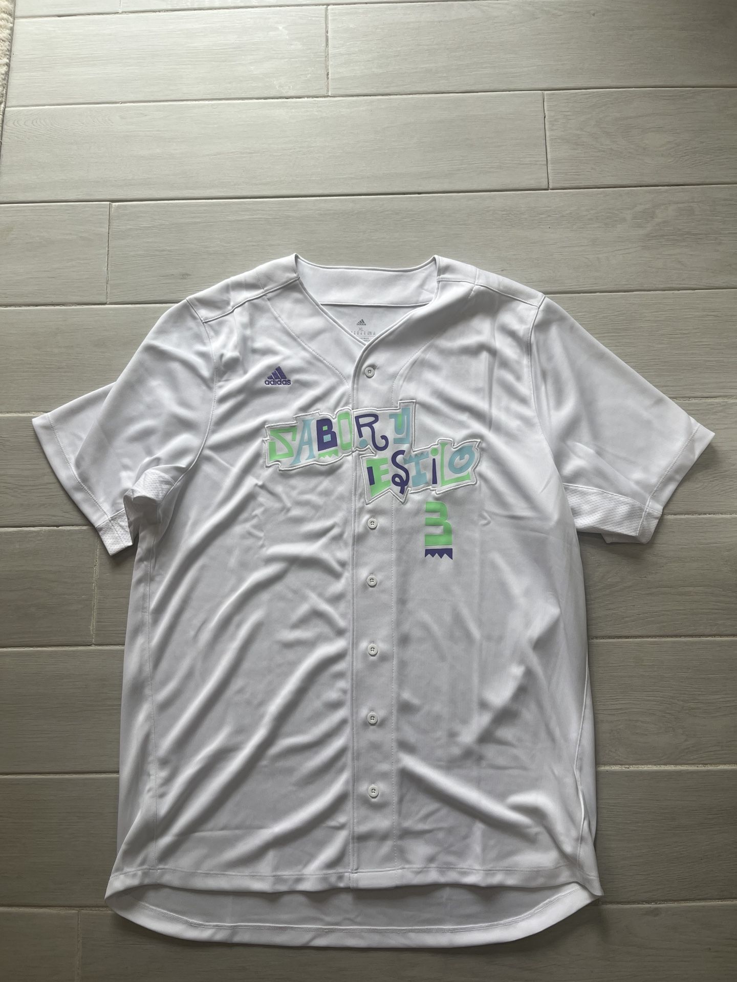 Mens Adidas Hispanic Heritage Baseball Jersey "Sabor Y Estilo" MLB Size XL
