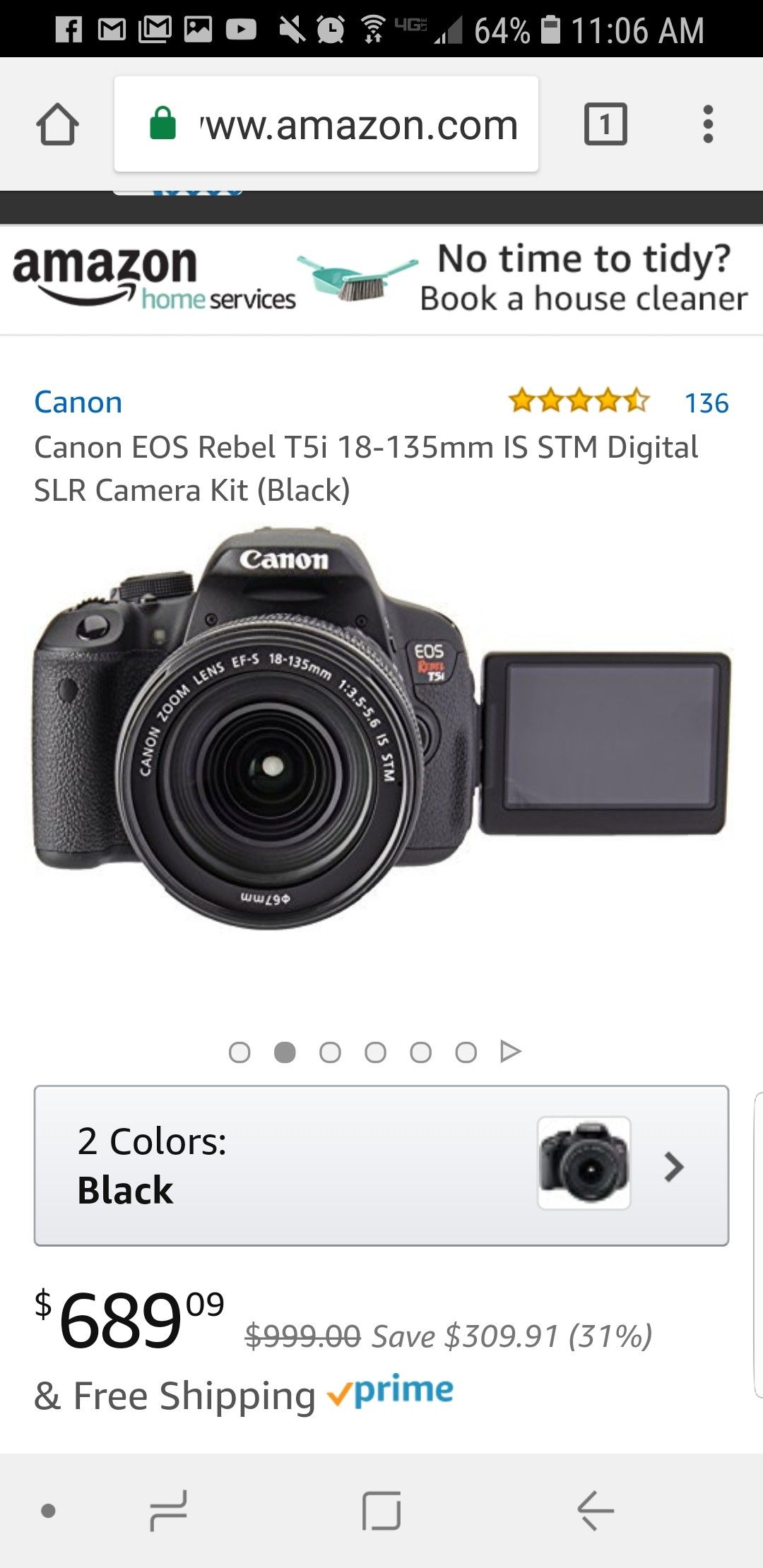 Canon t5i camera