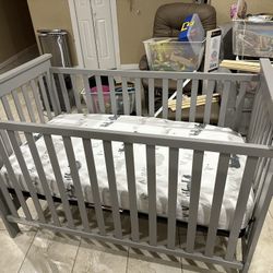 Gray Baby Crib