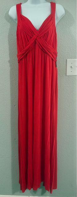 Red Maxi Dress with Twist Front Detail