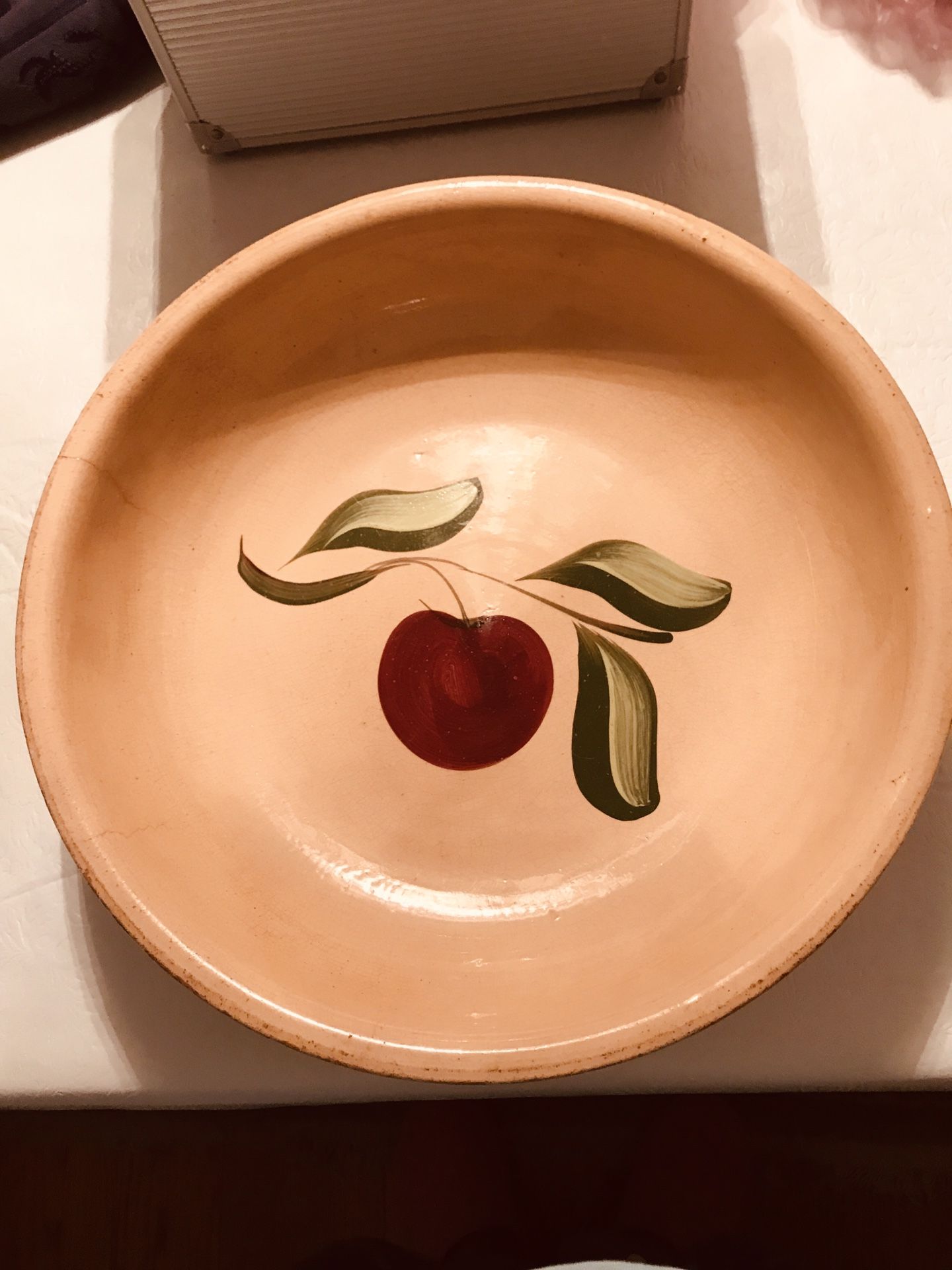 1950’s large Oven Ware RF 39 Spaghetti Apple pattern bowl