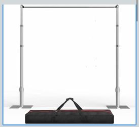 EMART Adjustable Heavy-Duty 10 x 10 ft Backdrop Stand Flat-Base Banner Frame – For Wedding Photo Booths, Flower Walls, Parties, Birthdays, and Curtain