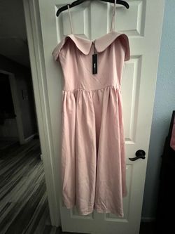 Fashion, nova extra large, dusty, pink, long dress off, should