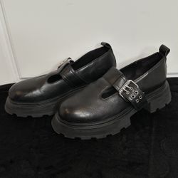 Nasty Gal, Chunky Hollywood Mary Jane Shoes, Black, Size 7