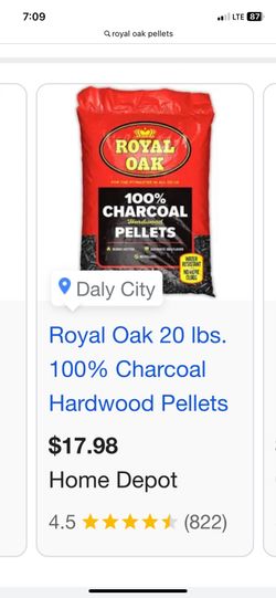 Royal oak charcoal pellets 12$