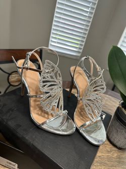 Silver Embellished Heels 8 1/2