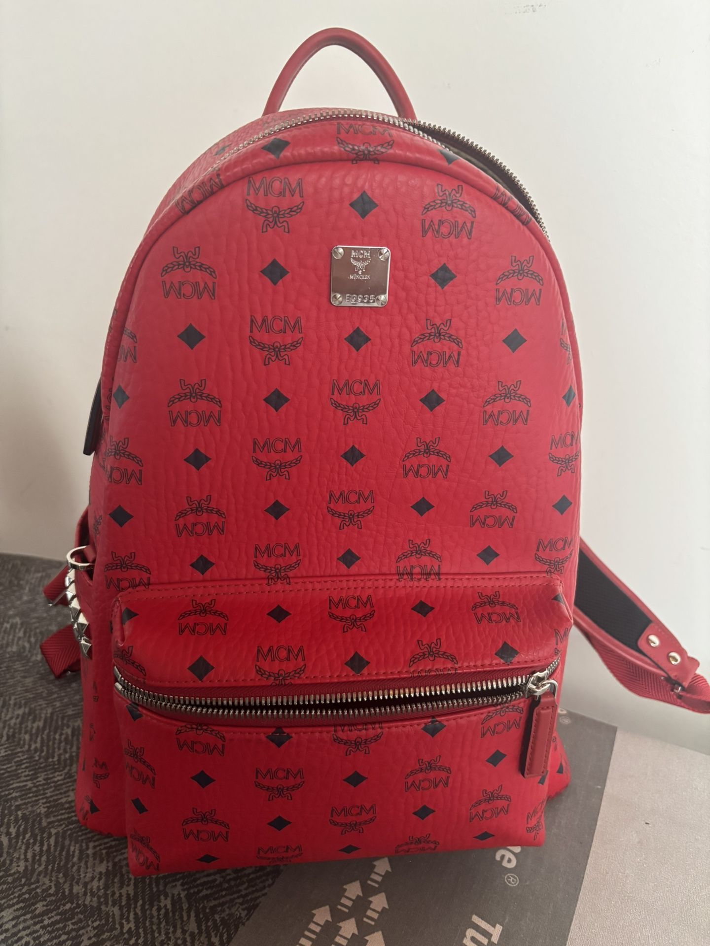 Red Mcm Backpack