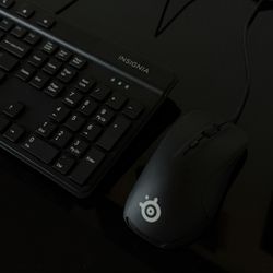 SteelSeries Rival 300 Black Wired Mouse & Insignia Wired Numeric Keyboard