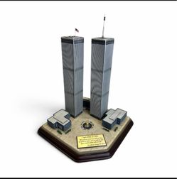 Danbury Mint Twin Towers 9/11 Commemorative Sculpture - Highly Detailed