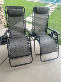Zero Gravity Reclining Patio Chairs Set of 2