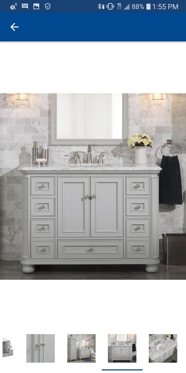 Scott Living Wrightsville Light Gray Single Sink Vanity With Natural Scott Living Wrightsville Light Gray Single Sink Vanity With Natural Carrara Marbel Top 48 22 For In Oceanside Ca Offerup