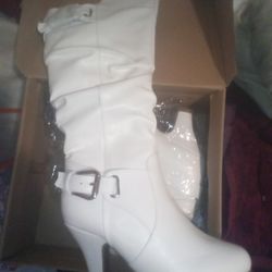 Brand New All White Boots