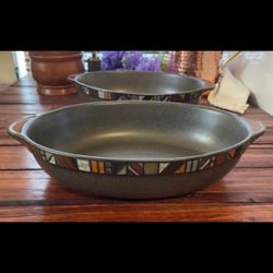 Set of two discontinued Denby Marrakesh Collection Gratin Dishes
