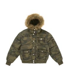 Supreme True Religion Puffer Jacket Olive Camo 