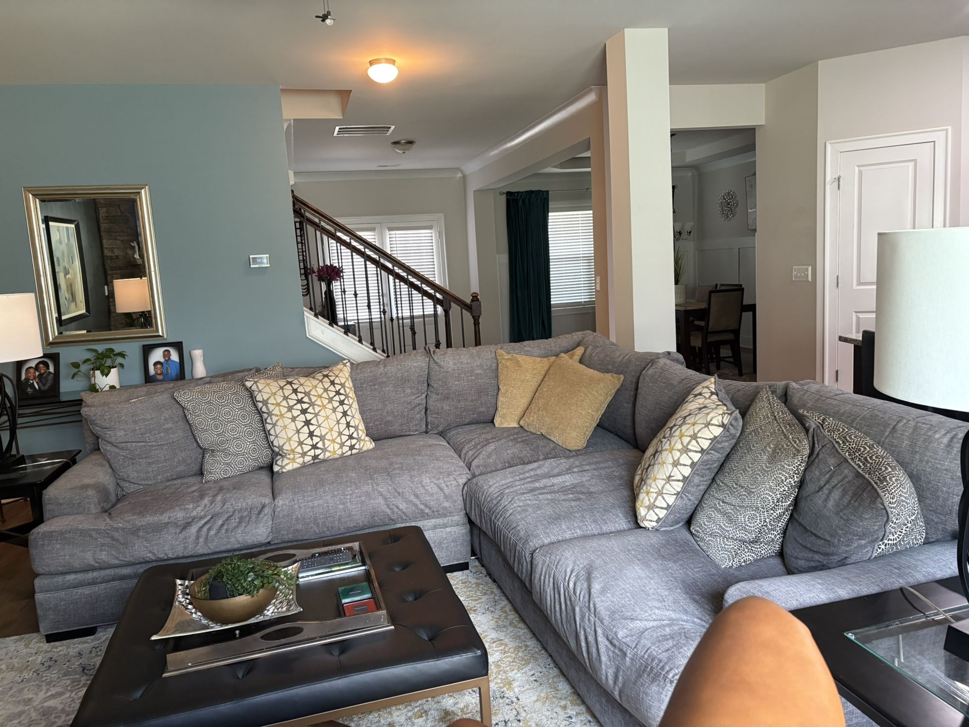 “10x10 Gray L-Shaped Sectional Sofa – Great Condition! Smoke-Free Home
